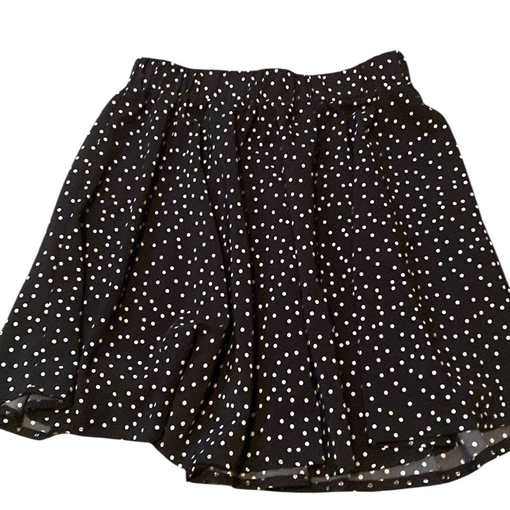 Unbranded Skater Skirt Black White Polka Dot Medium